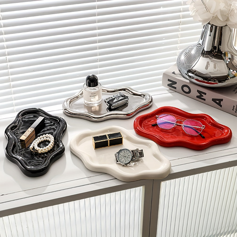 CloudDish - Grande Ciotola Decorativa in Ceramica a Forma di Nuvola | Per Collane, Orecchini e Occhiali