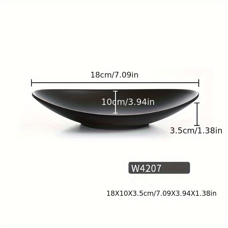 BlackTray - Vassoio Ovale Nero per Gioielli e Chiavi | Organizer in Metallo Lucidato