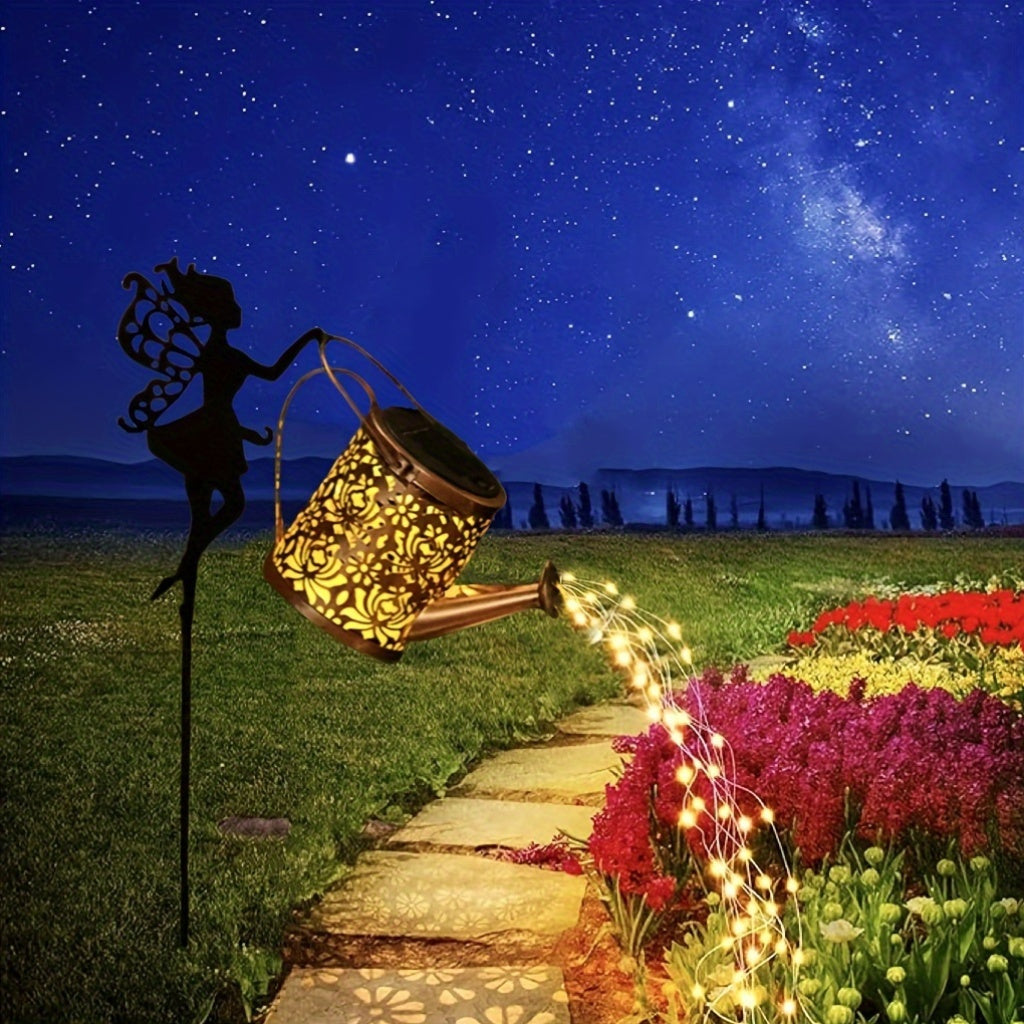 SolarSprinkle - Solar-Powered Watering Can Fairy Lights