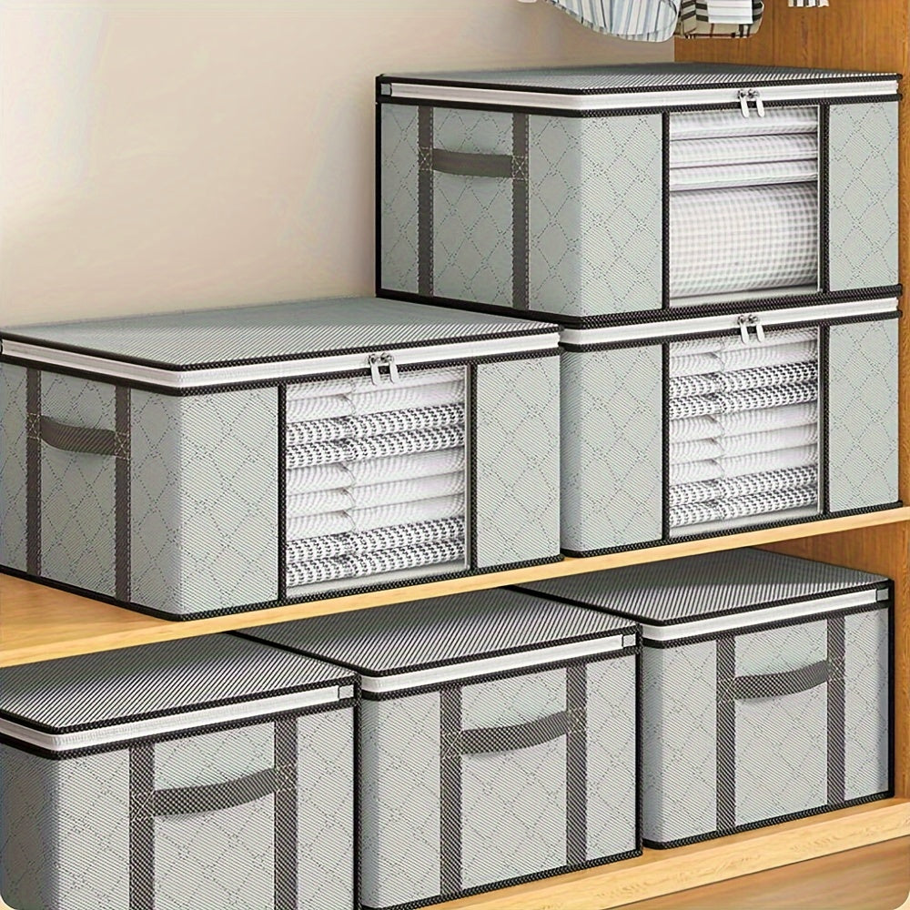 Set di 4 sacchetti pieghevoli per riporre – Grigio con finestra