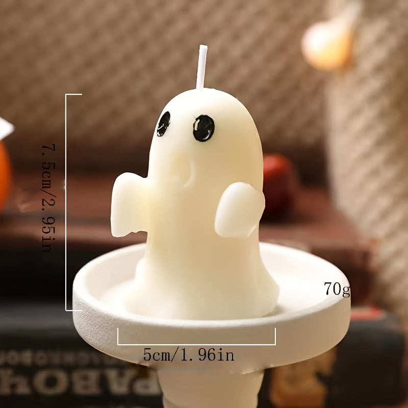 Candela profumata artigianale di Halloween – Profumo di fresia, vaso con fiocco