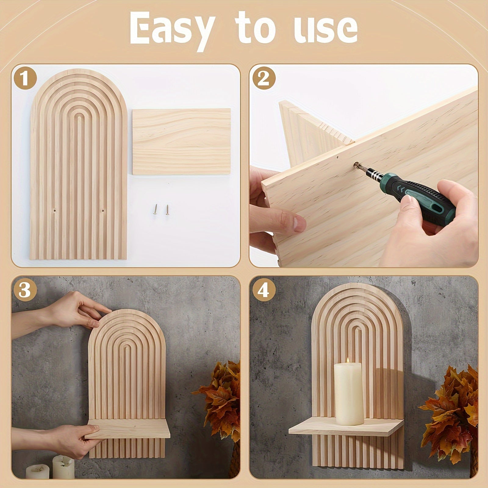 BohoRainbow - Boheemse Houten Regenboog Wandplank voor Decoratie en Opslag