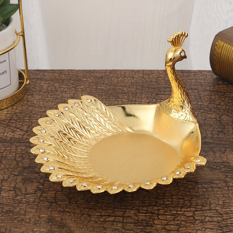 PeacockTray - Metalen Snack Dienblad in Pauwvorm voor Woonkamer Decoratie