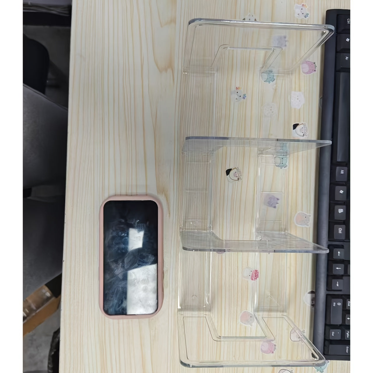 Kast Wallet Organizer – 3-Vaks Transparante ABS Plastic Opbergrek voor Tassen