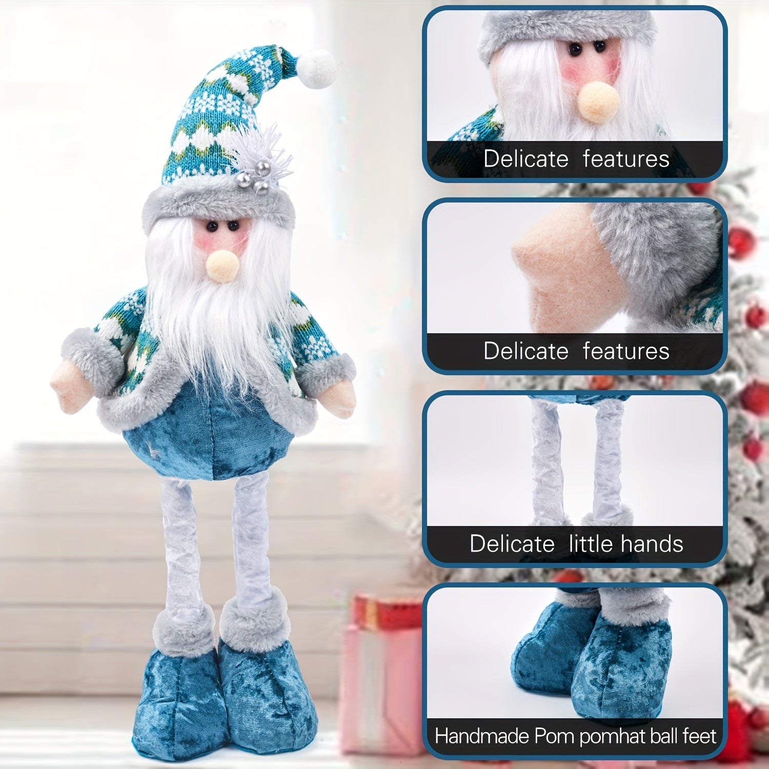 FestiveStijl - Grote Kerstdecoratieset (Kerstman, Rendier, Sneeuwpop & Kabouter)