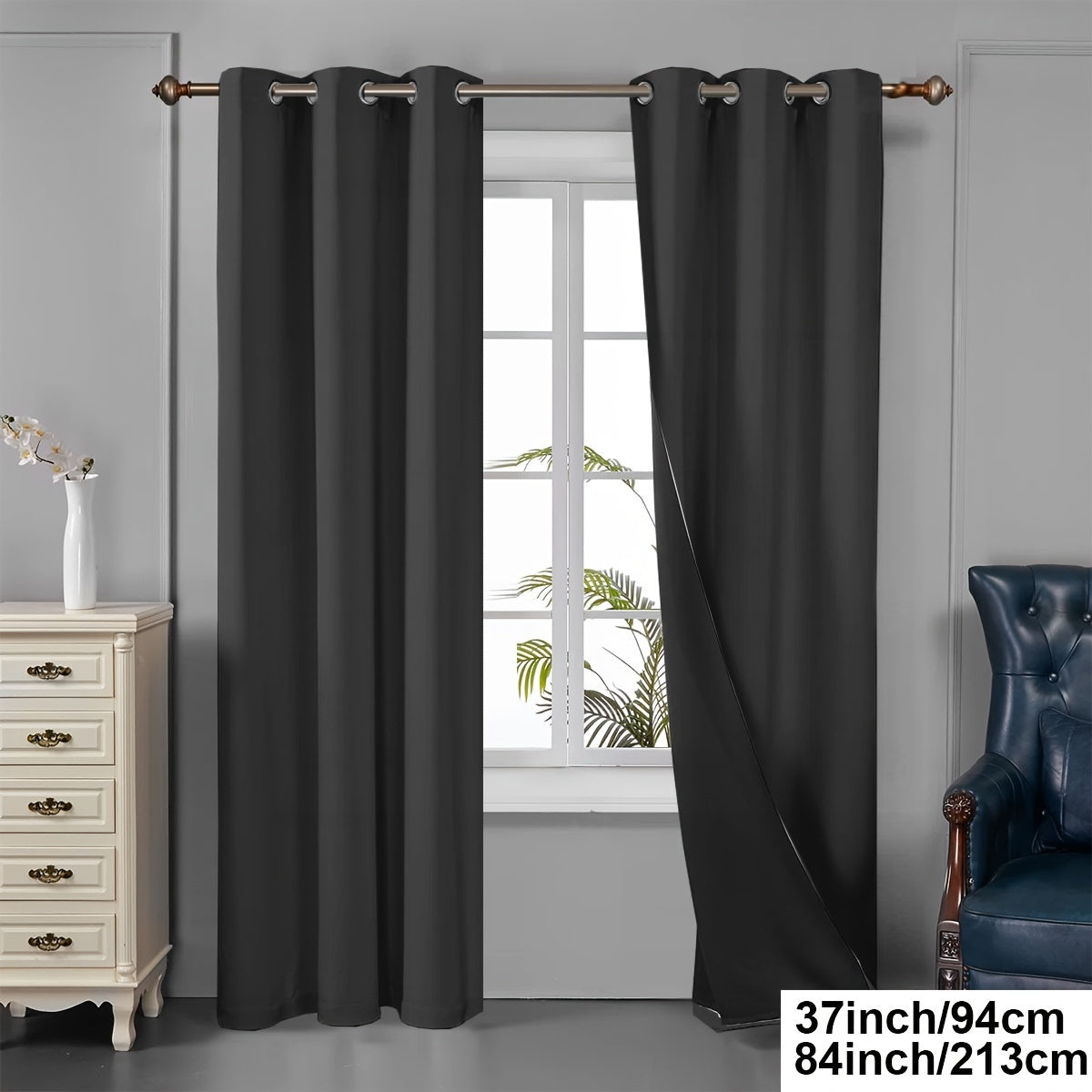 Tende oscuranti - 2 pezzi tende oscuranti con occhielli, protezione UV e isolamento termico