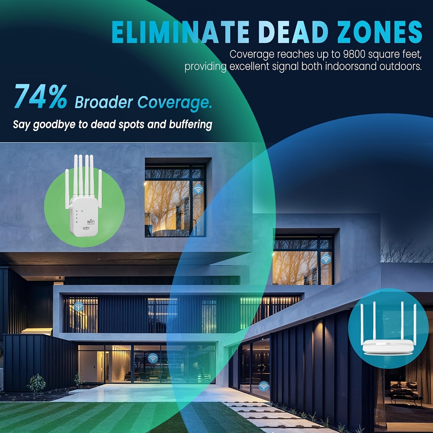 WiFi 6 Extender Dual Band Versterk Verbinding Thuis