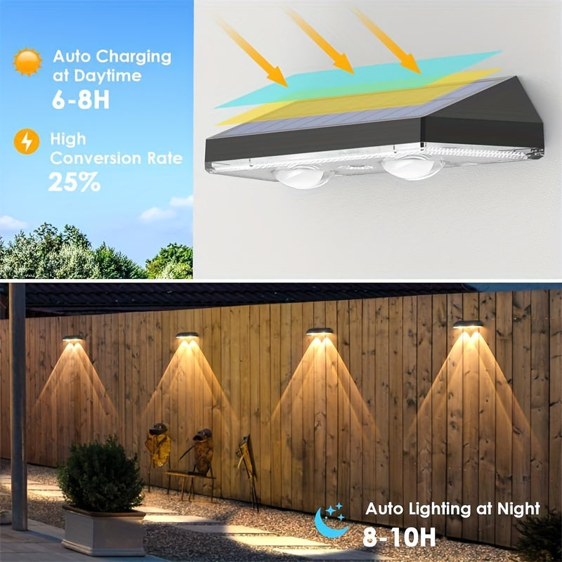 SolarShine - 2 Pieces Solar Wall Lamps with Color Change and Warm Light