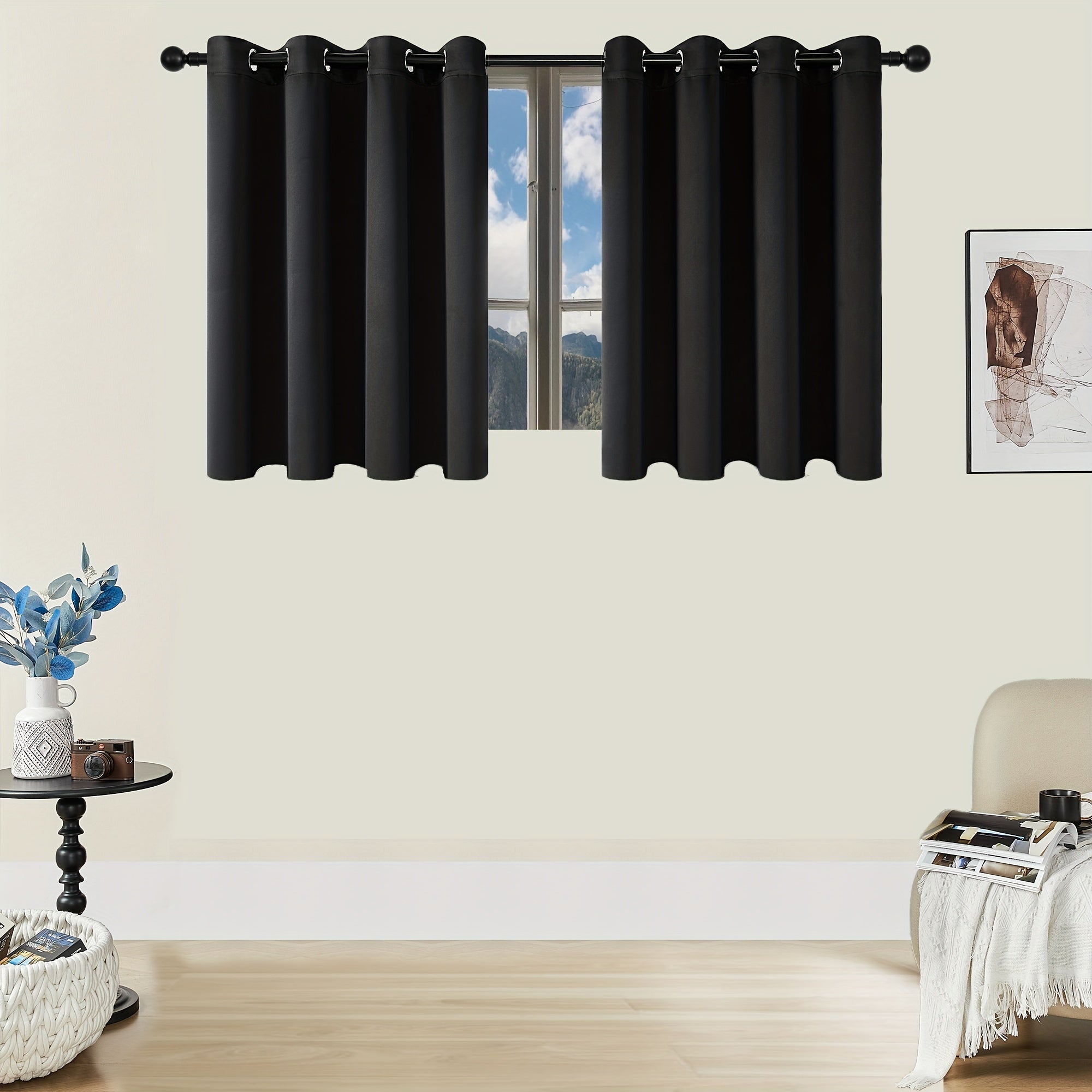 Tende Oscuranti - 2 Pezzi Tende Moderne in Poliestere con Isolamento Termico e Anelli