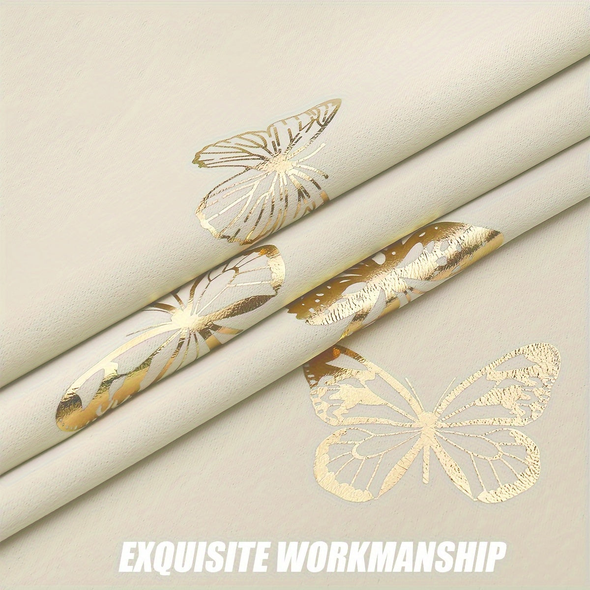 Tende Oscuranti Bronzing Butterfly - 2 Pezzi Isolamento Termico e Acustico per Soggiorno e Camera da Letto