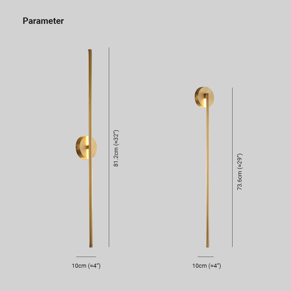 Elias Modern Linear LED Wall Light Gold, Indoor Use, Metal, Bathroom