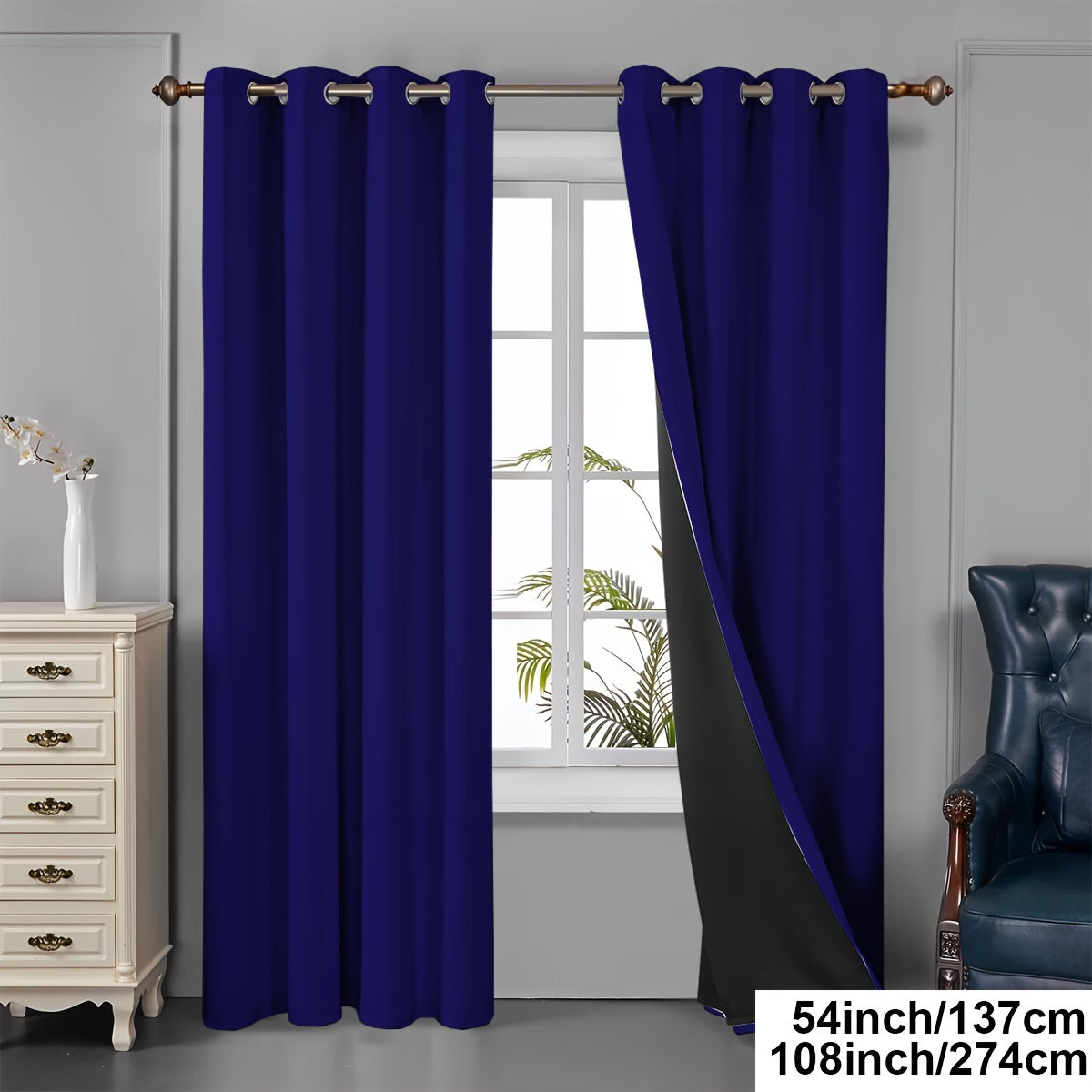 Tende oscuranti - 2 pezzi tende oscuranti con occhielli, protezione UV e isolamento termico