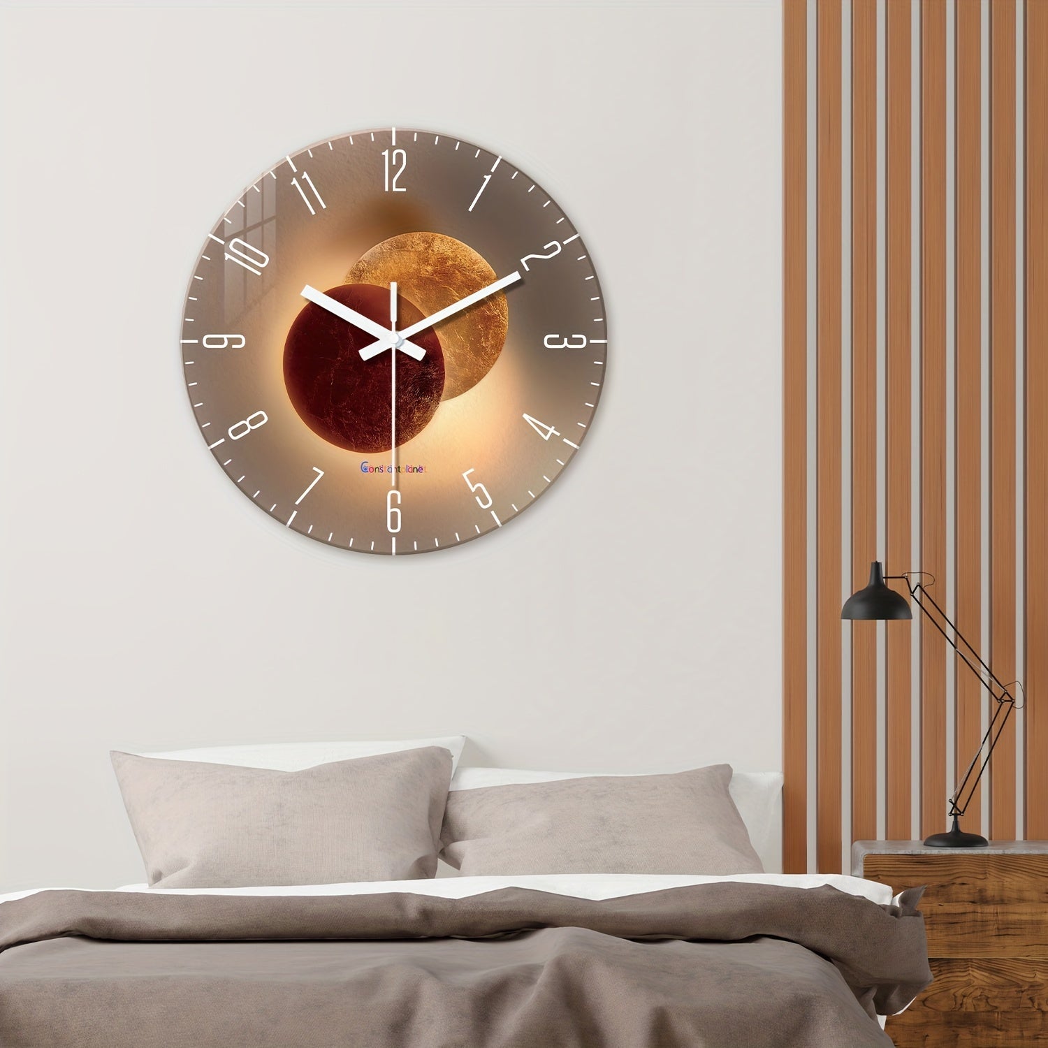 CosmicLight - Silent Round Wall Clock with Planet Design