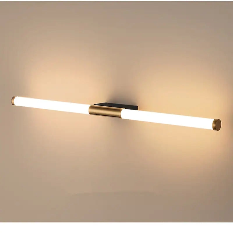 Leigh Simple Modern Linear LED Wall Lamp White-Gold Bedroom Metal