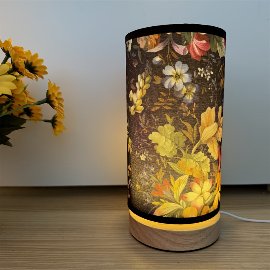 GlowWood - Lámpara de mesa LED fantasiosa con base de madera