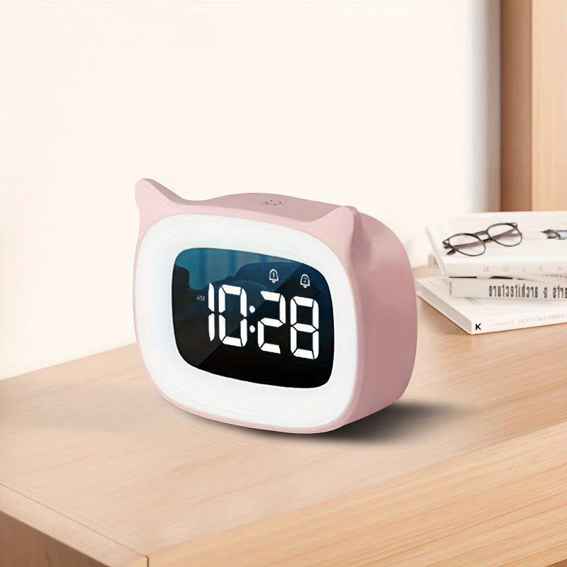 KittyGlow - Schattige Kattenoor Wekker met Nachtlampje