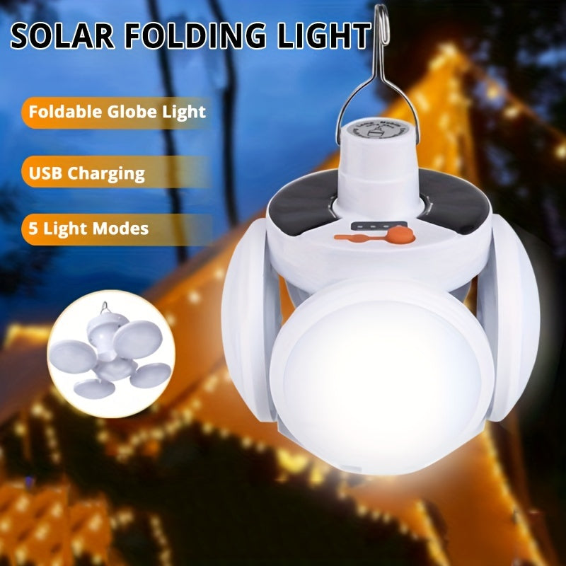SolarFold - Portable USB Rechargeable LED Camping Lamp, Ideal