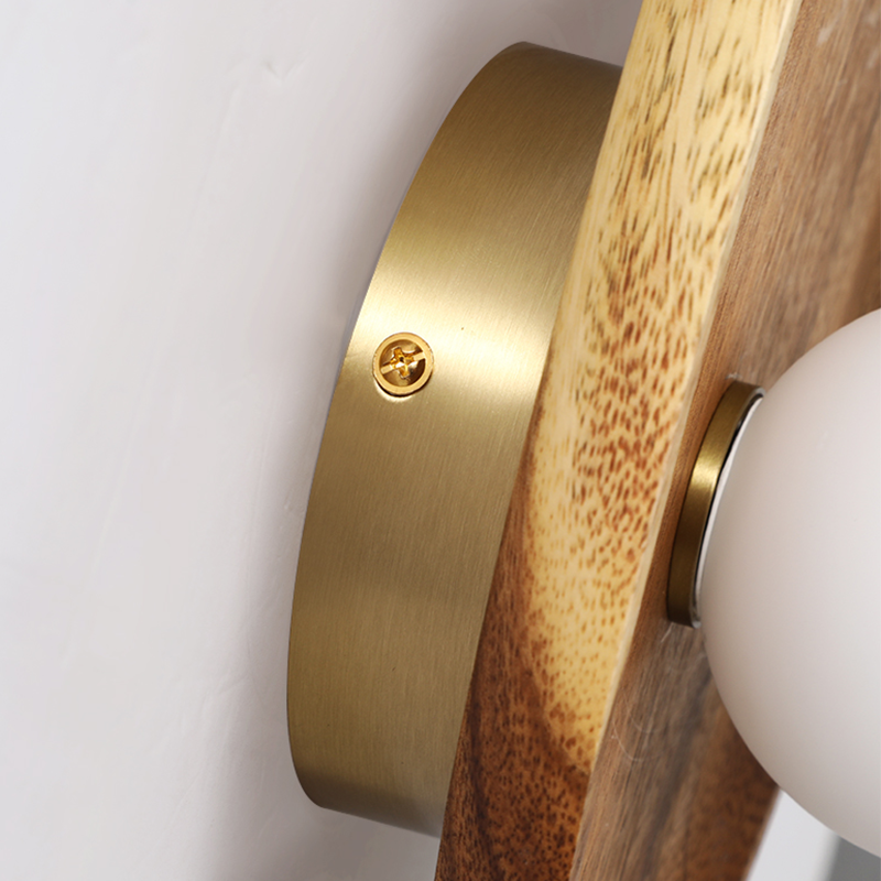 WoodGlo – Lámpara de pared minimalista de madera maciza con iluminación LED