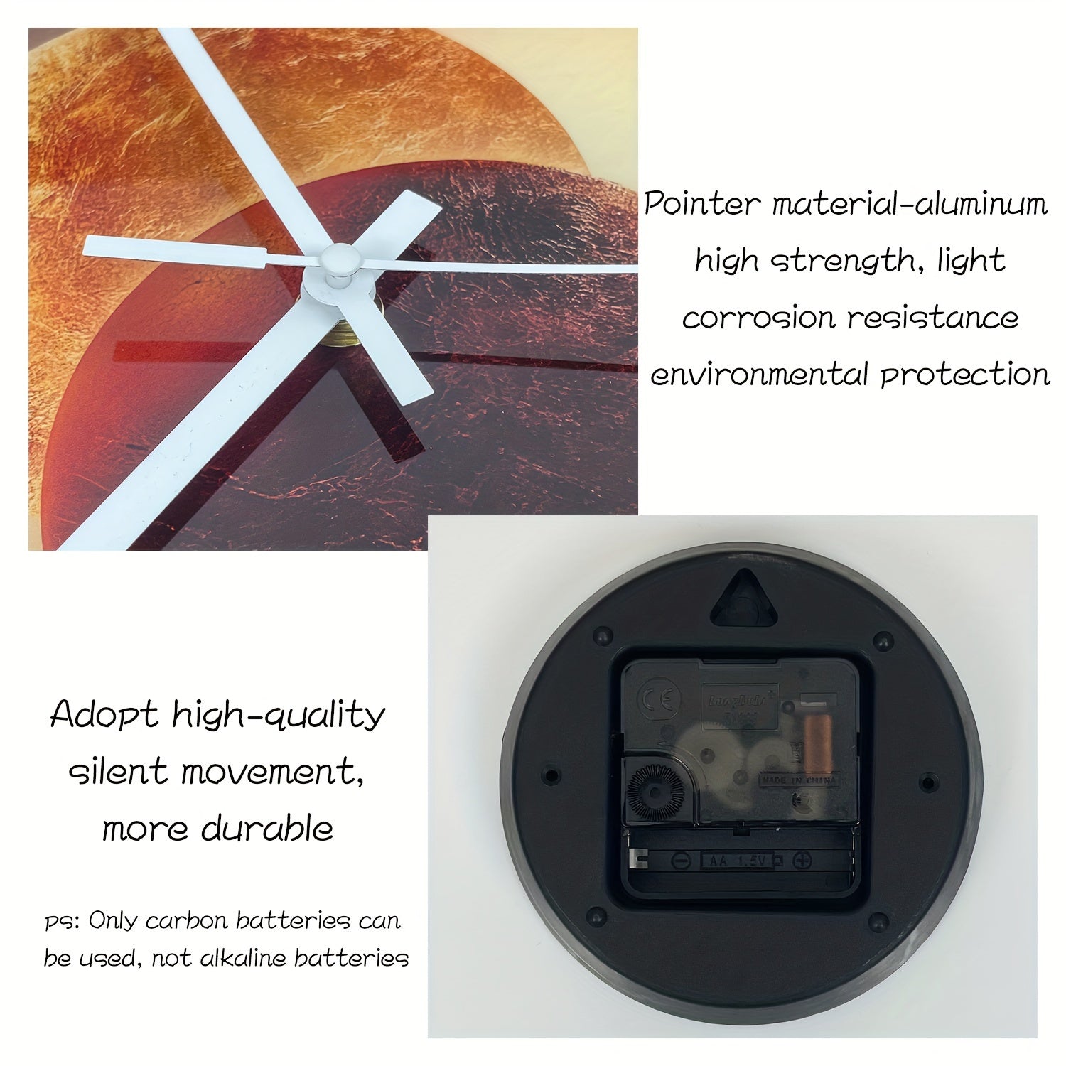 CosmicLight - Reloj de pared redondo silencioso con diseño de planeta