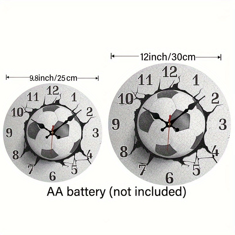 Stille Houten Voetbal Wandklok - Sportthema voor Woonkamer, Kantoor & Gym