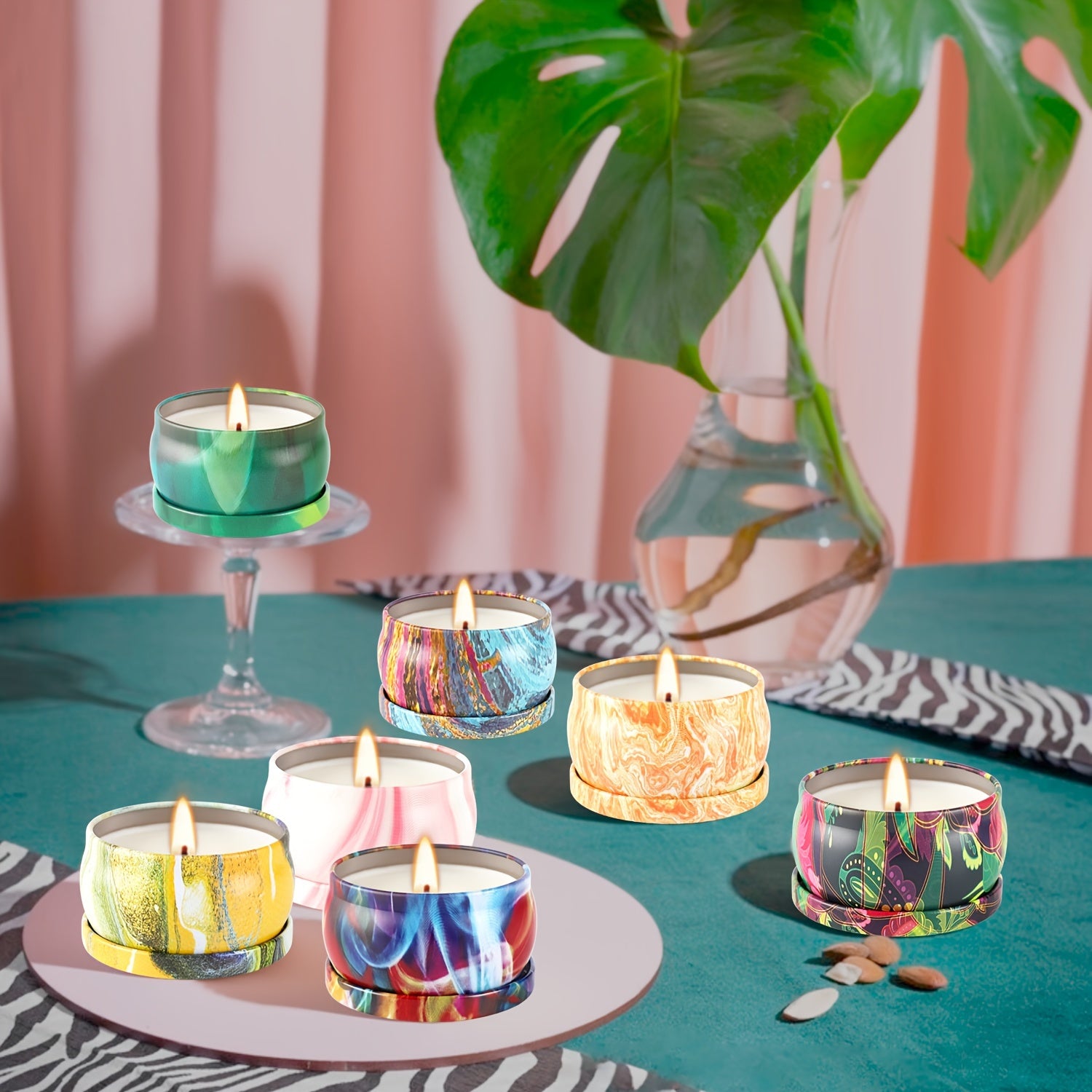 Set di Candele Aromaterapia – 36 Pezzi, Motivo Marmo, Regalo per Famiglia e Amici