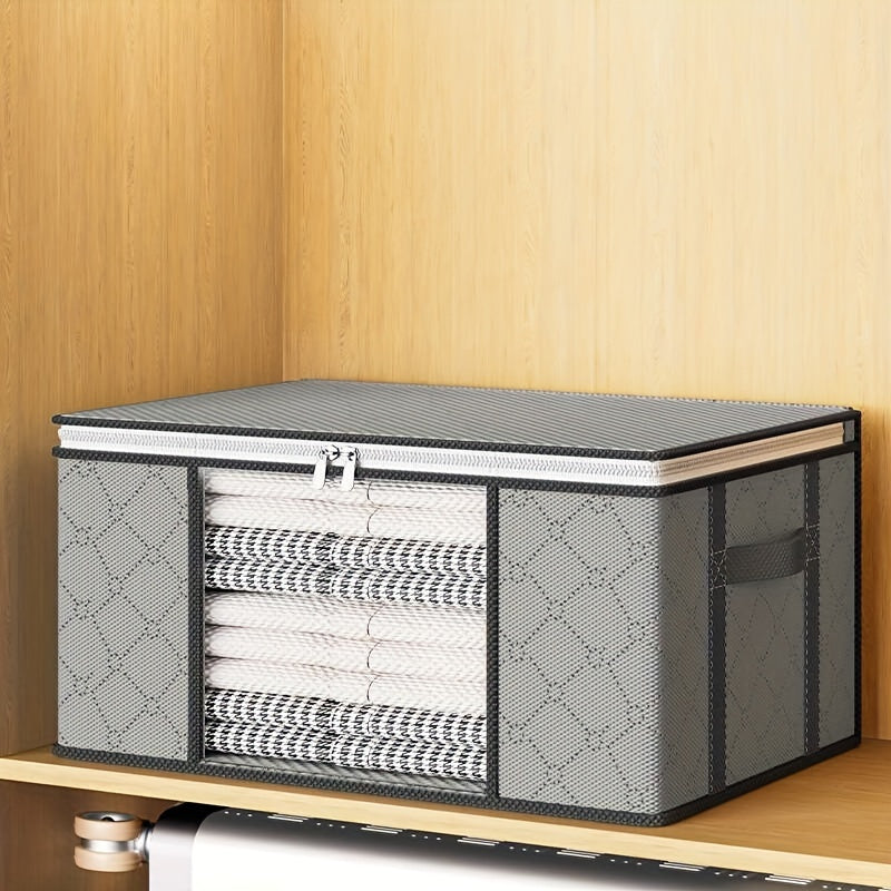 Set di 4 sacchetti pieghevoli per riporre – Grigio con finestra