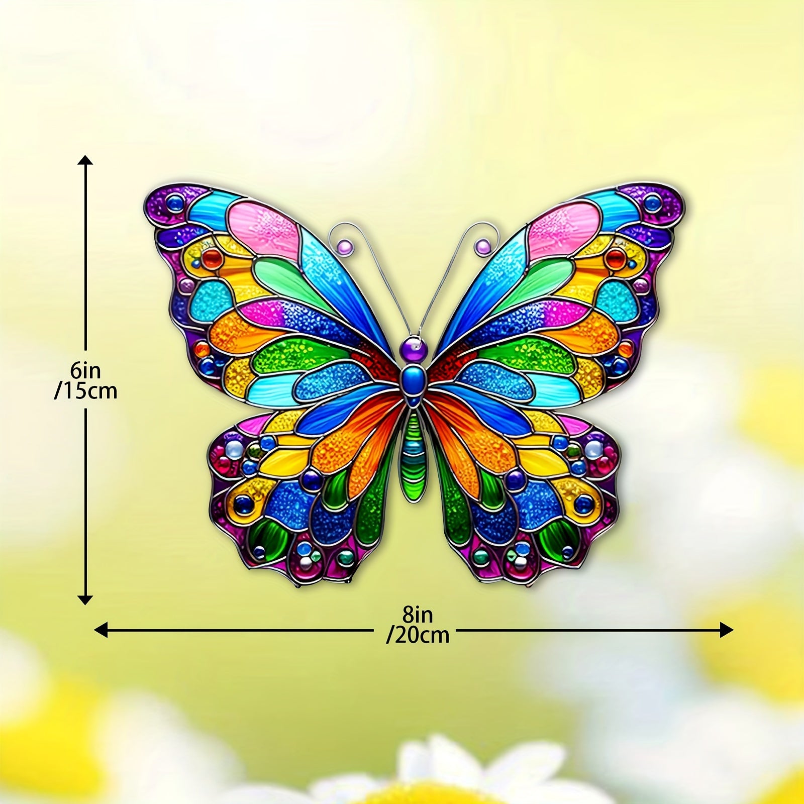 StainedWing - Kleurrijke Glas-in-Lood Vlindermuurhanger