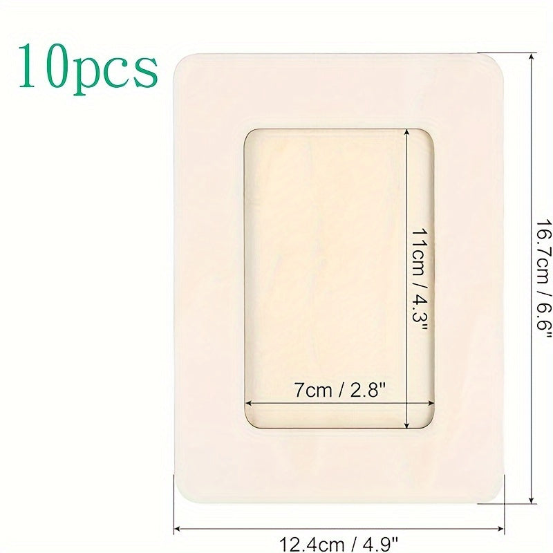 10 unidades Marcos de fotos de madera de 5 pulgadas - Hecho a mano DIY en estilo moderno, 12.45x17.02 cm, decoración de mesa, perfecto para recuerdos familiares y decoración del hogar