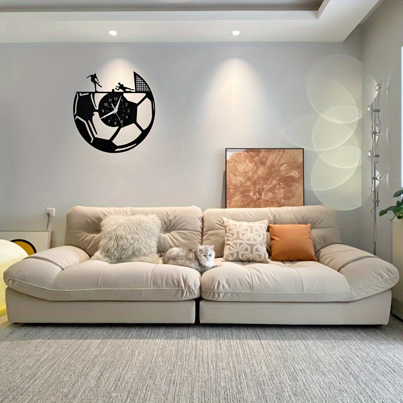 Vinyl Record Wandklok - Voetbalthema - Stille Werking