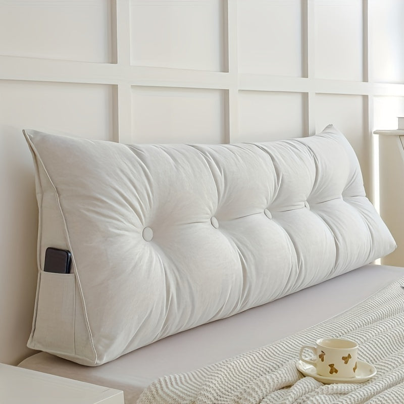 Ademend Lino Triangolare Cuscino a Wedge - Cuscino per Schiena Confortevole per Letto e Divano