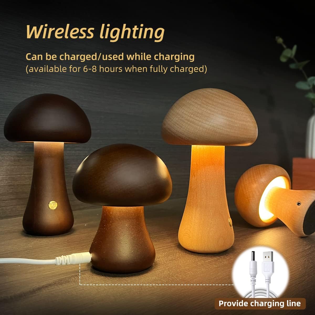 Mini Mushroom Table Lamp with Soft LED Lighting
