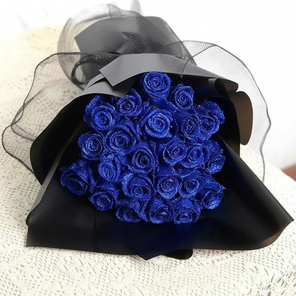 Rosa Artificial Brilhante Presente Luxo Amor Eterno