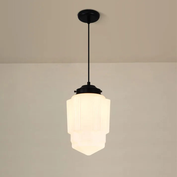 FrostGeo - Vintage Geometric Pendant Lamp made of Matte Glass for Dining Room and Living Room