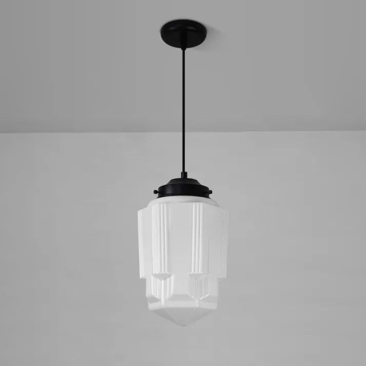 FrostGeo - Vintage Geometric Pendant Lamp made of Matte Glass for Dining Room and Living Room