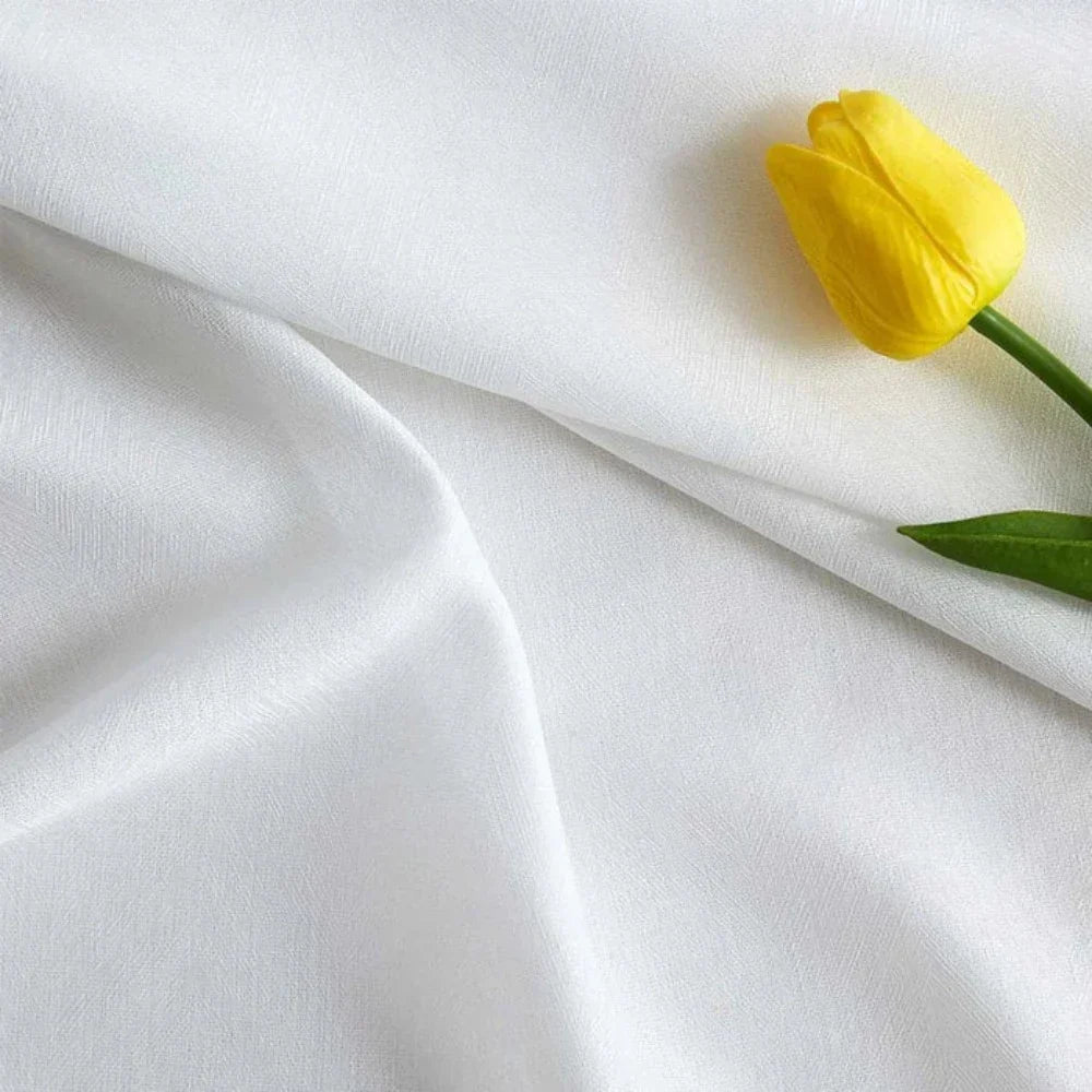 Mina Visgraatpatroon Textuur Semi Transparante Gordijnen Zachte Dak