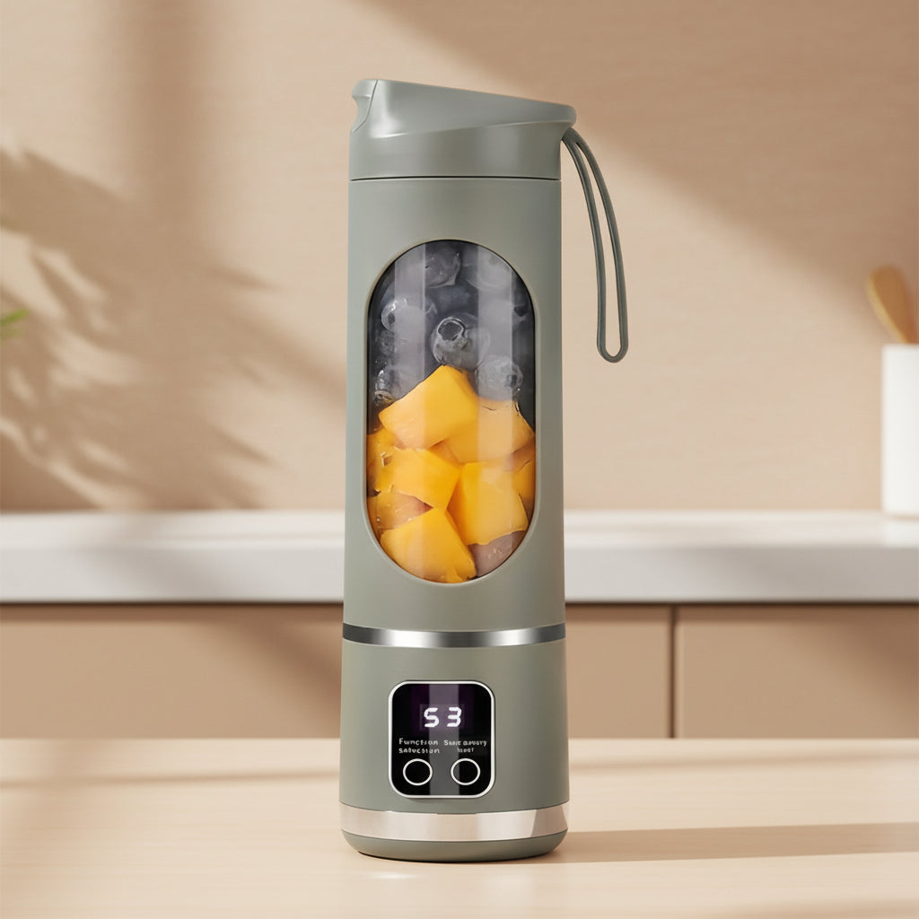 Liquidificador Portátil Recárregavel por USB para Sumos de Frutas em Casa e em Viagem