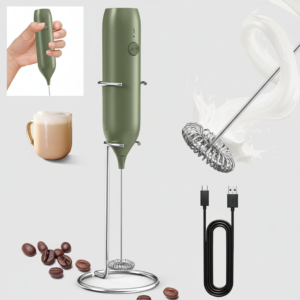 Draadloze Melkopschuimer Koffie Drank Roestvrij Staal