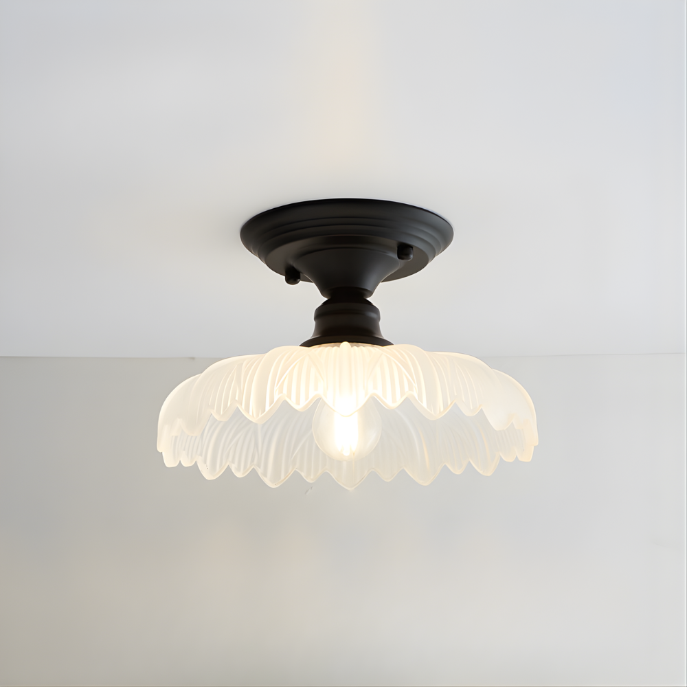 Lámpara de techo elegante negra/dorada con cristales