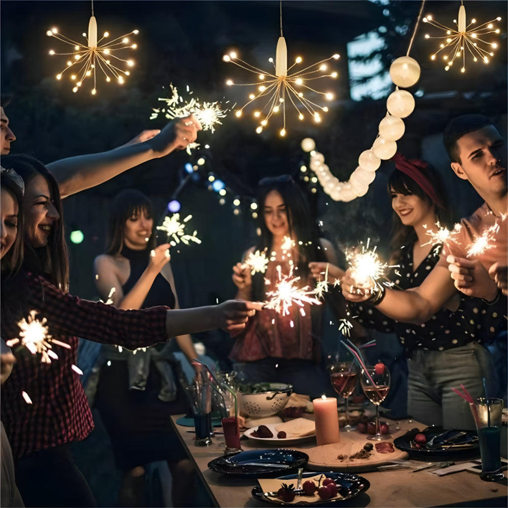 Slinger Verlichting LED Warm Wit Koper Draad Sterren Cluster Decor