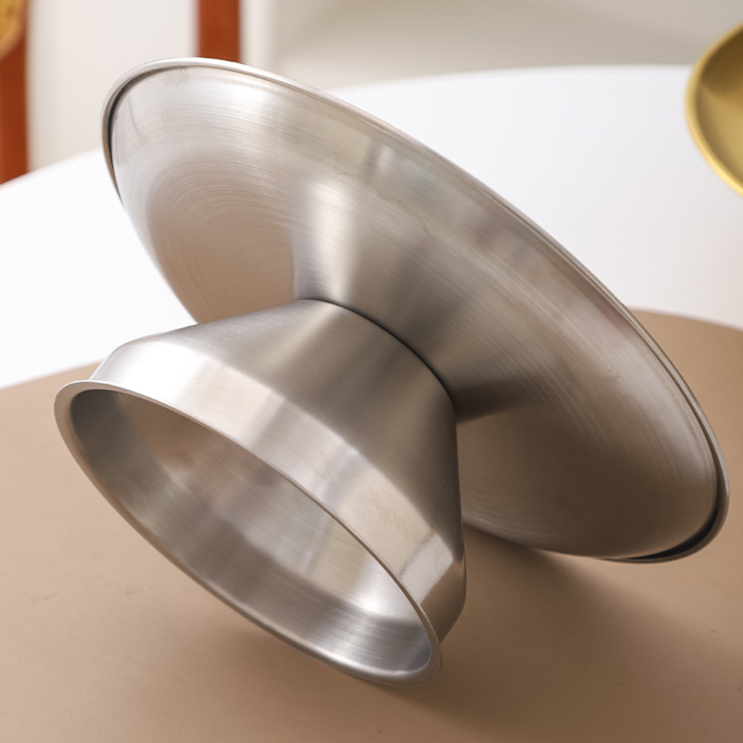 SteelTray - Roestvrijstalen Hoog Dienblad | Voor Fruit, Gebak & Snacks