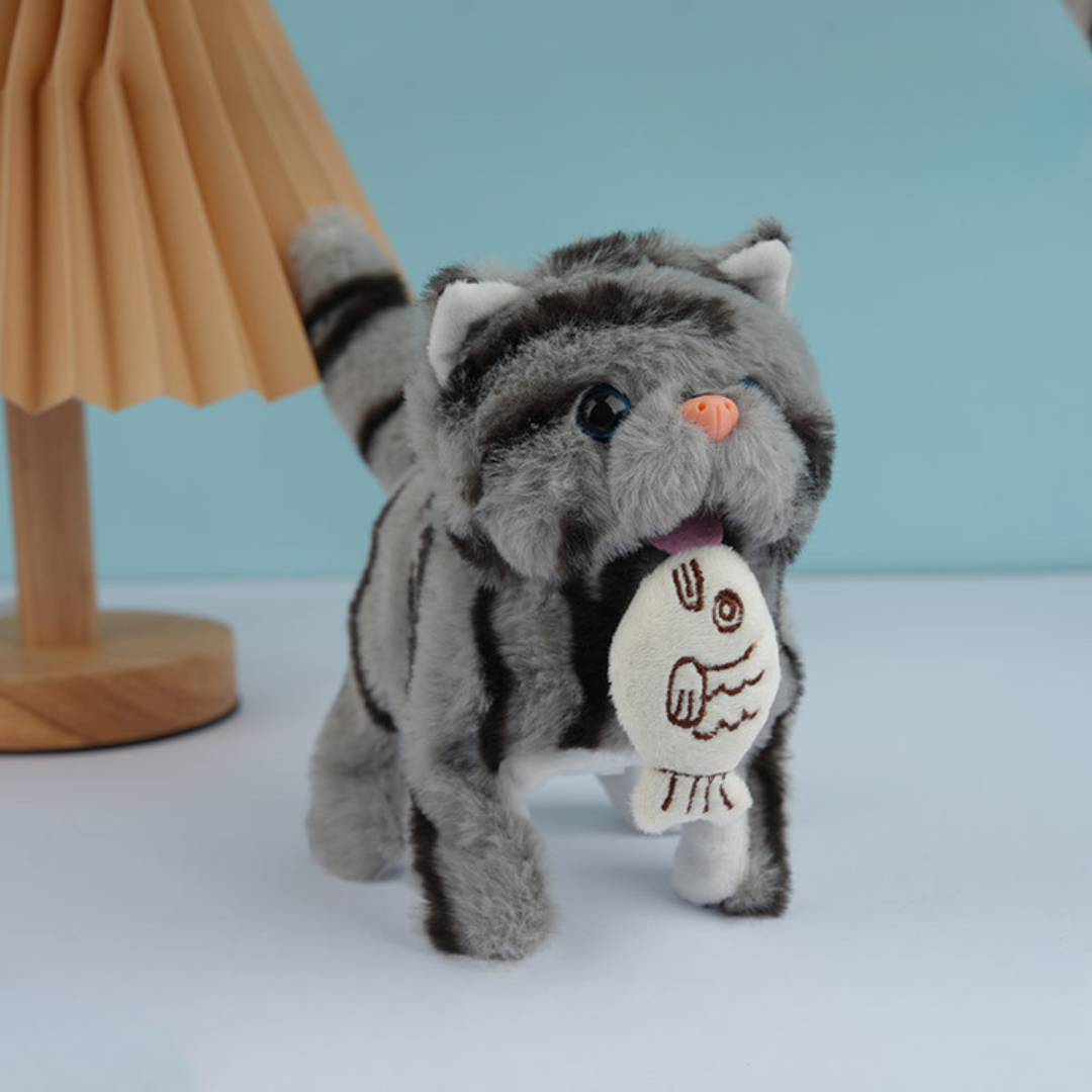 Giocattolo Gatto Robot Peluche Interattivo Bianco Gattino Persiano