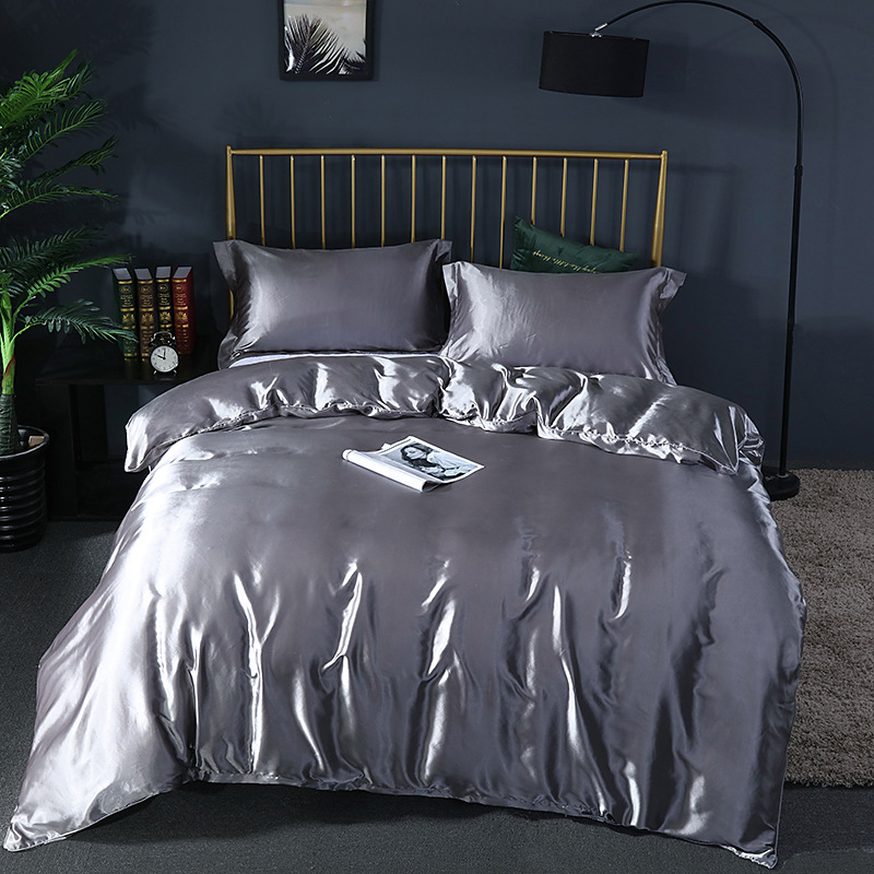 Set Comfort Elegante (4 pezzi) biancheria da letto in raso/cotone - 2x federe - lenzuolo