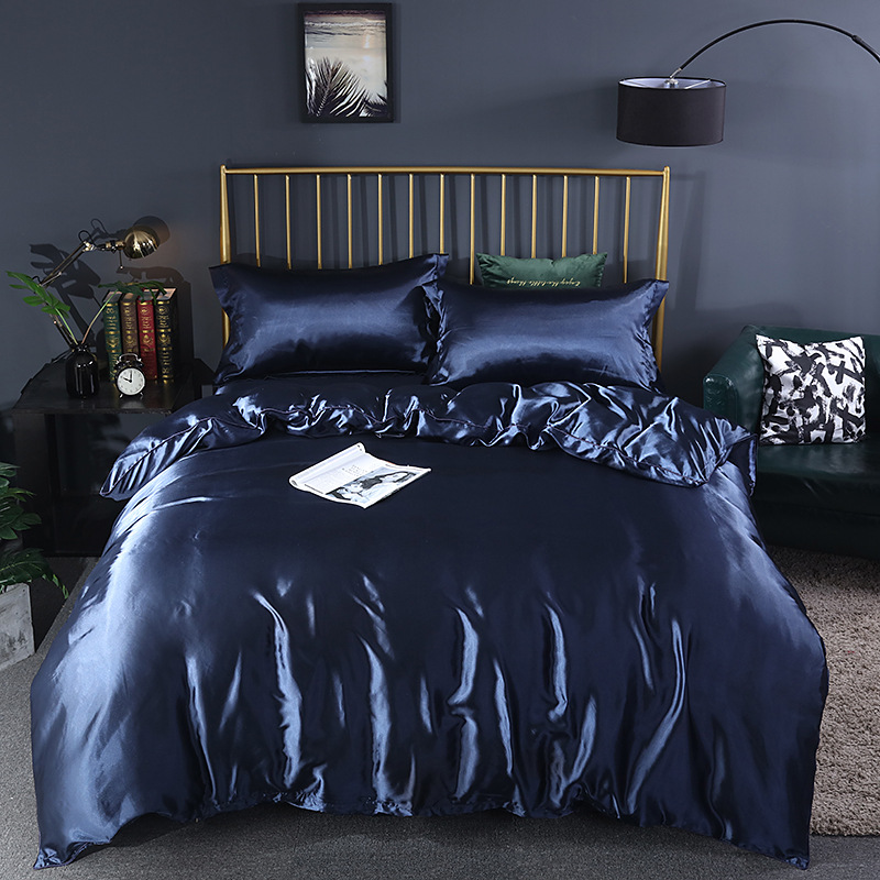 Set Comfort Elegante (4 pezzi) biancheria da letto in raso/cotone - 2x federe - lenzuolo
