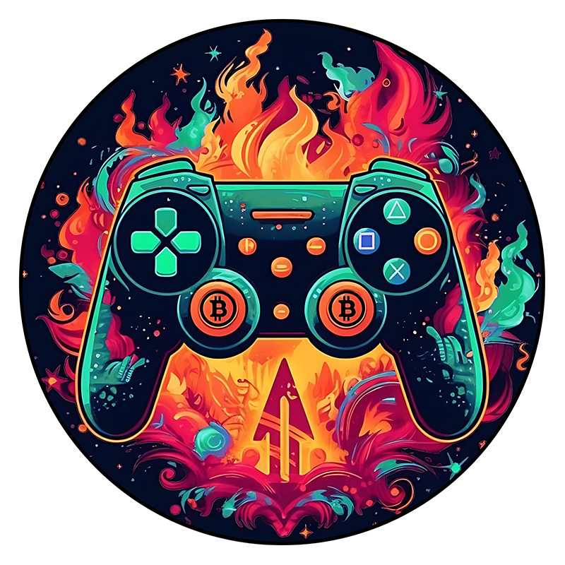 Gamepad Ontwerp Ronde Vloerkleed - Lichtgewicht, Antislip en Wasbaar, Geschikt voor Woonkamer, Slaapkamer en Keuken