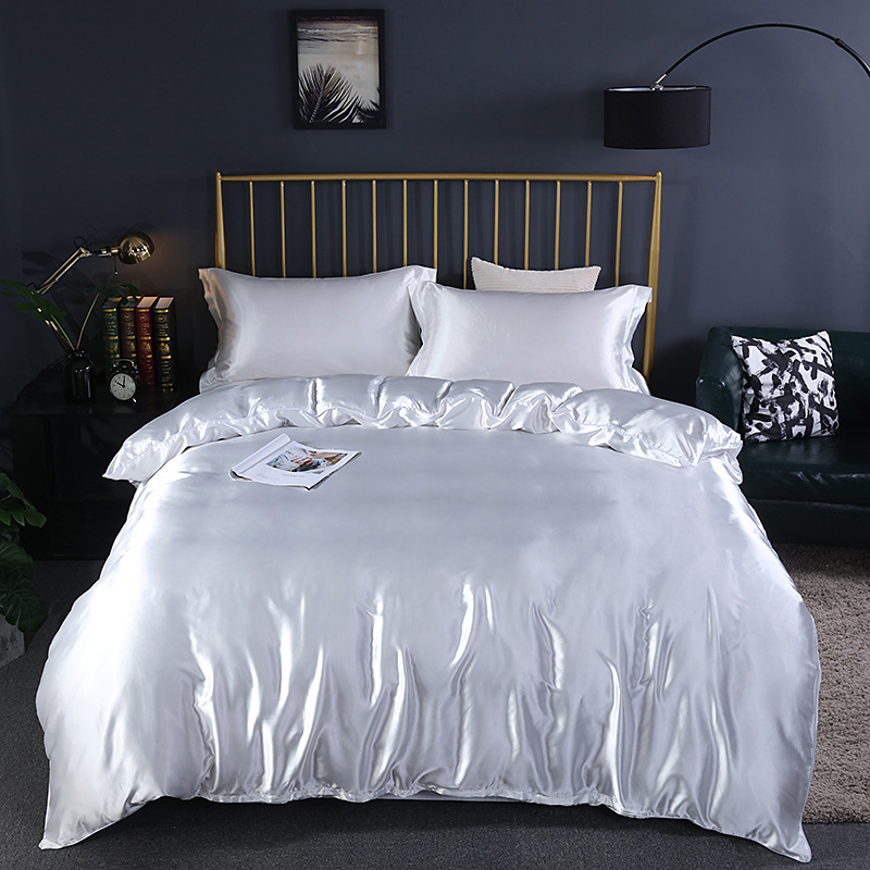 Set Comfort Elegante (4 pezzi) biancheria da letto in raso/cotone - 2x federe - lenzuolo