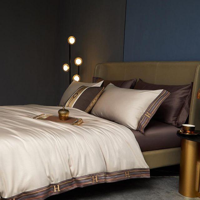 Juego de funda nórdica Cream Visna - Algodón egipcio