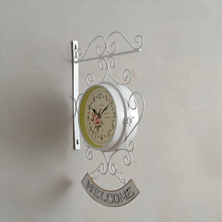 Elegant Double-Sided Garden Wall Clock