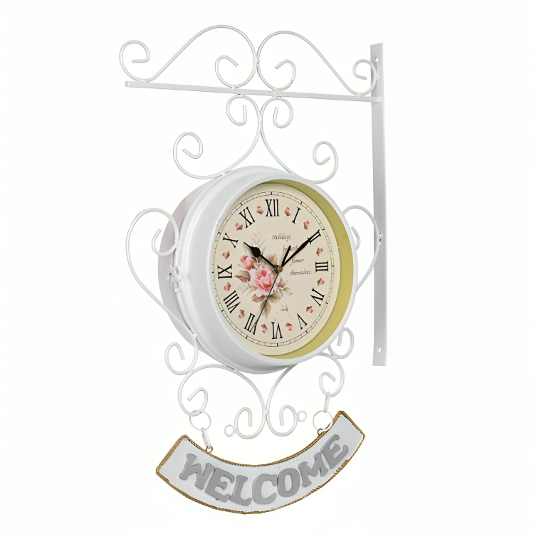 Elegant Double-Sided Garden Wall Clock
