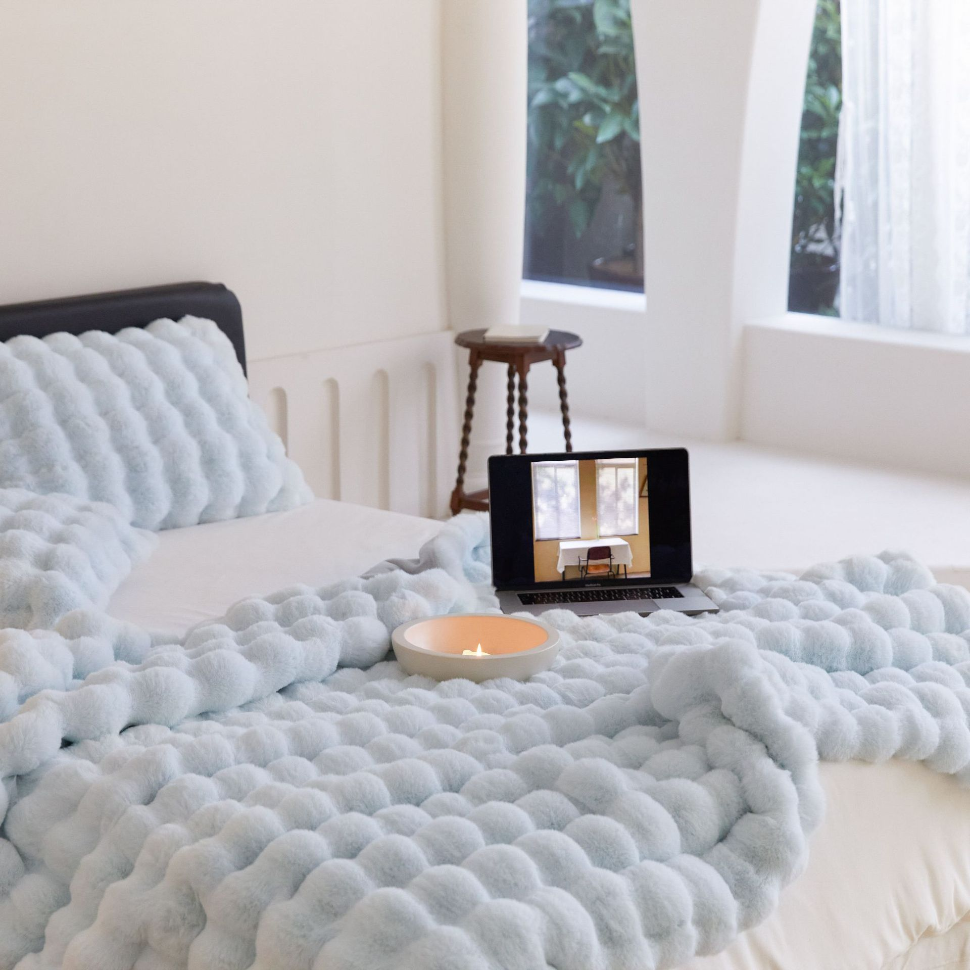 Double-sided Faux Rabbit Fleece Deken - Zachte Warme Deken voor Slaapkamer, Bank en Reizen - Multifunctioneel voor Alle Seizoenen