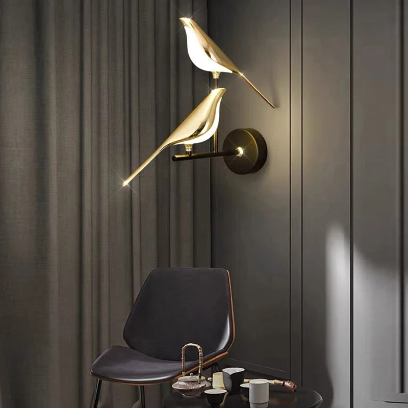 WingSpan - Vogel Wandlamp 360° draaibaar – Stijlvolle en Speelse Verlichting voor Thuis